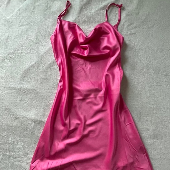 strapless open back dress Hot Pink V-neck Sequins Tight Homecoming Dresses, MH635